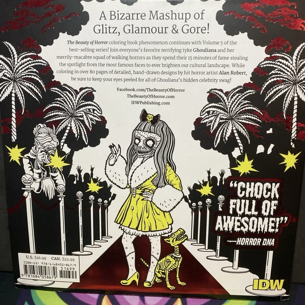 Beauty of Horror V Goregeous Adult Coloring Book, Alan Roberts, Haunt of Fame